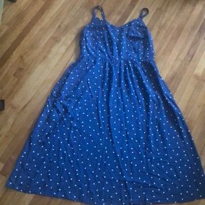 NWT Old Navy L Cami Blue and White Polka Dot Dress